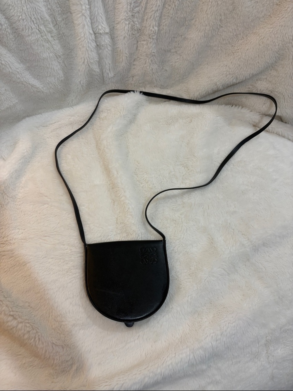 Loewe Black Leather Crossbody Key & Card Holder Mini Bag